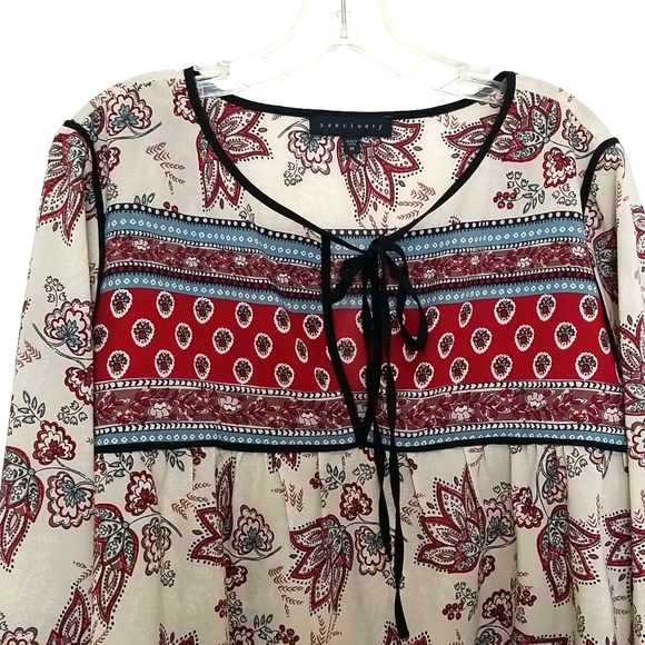 Sanctuary women's bohemian print blouse size M - Picture 3 of 9